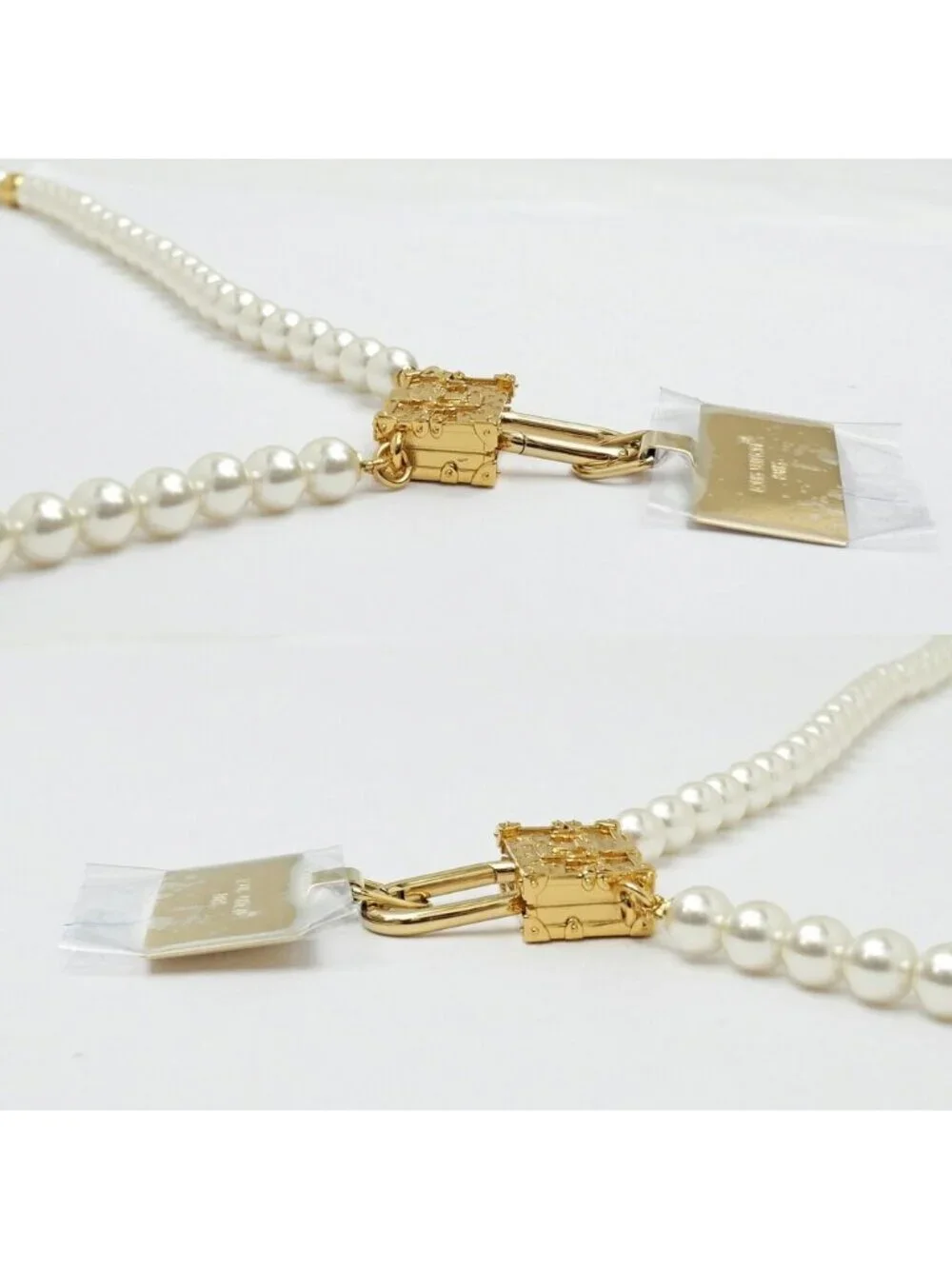 Louis Vuitton Pearly Petite Phone Strap Pearl Gold Smartphone Necklace
